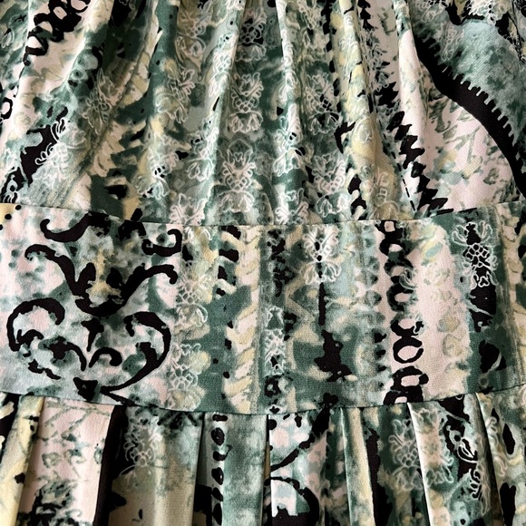 Connected Apparel Green Abstract Print Fit & Flare Dress - Picture 3 of 8
